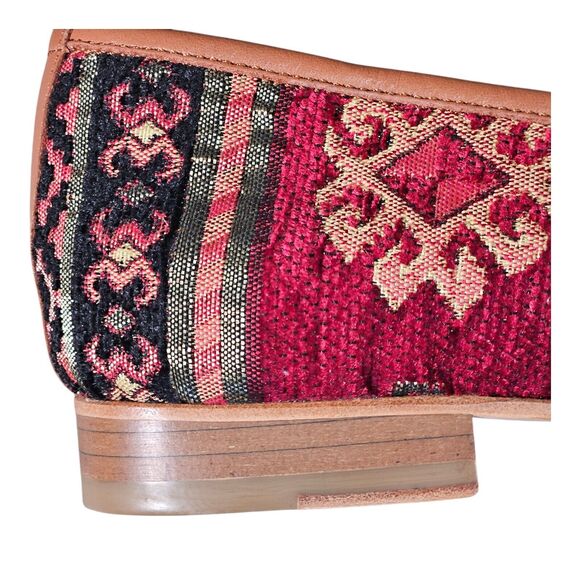 Turkish Kilim Wool Embroidered Carpet Loafers Shoes Women's 9 Indie Boho Art - Picture 5 of 6